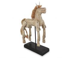 NOVICA beige Pferd Holz Skulptur
