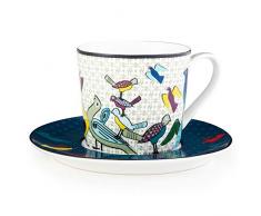 Images dOrient POR-313224 Birds of Paradise 4 Tassen und Untertassen