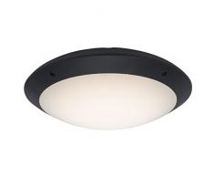 Brilliant Medway LED AuÃendeckenleuchte Wandleuchte 31cm rund strahlwassergeschützt anthrazit 1000 Lumen, LED integriert