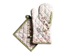 Maison dHermine Mountain Life Ofenhandschuh, 100% Baumwolle, 19,1 x 33 cm, Topflappen, 20,3 x 20,3 cm Ideal für Erntedankfest und Weihnachten