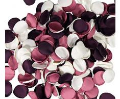 Lillium Rosenblätter aus Seide, Satin für Hochzeiten, 400 Stück Grape/White/Mauve