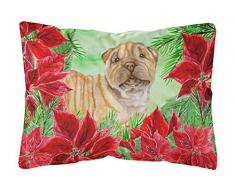 Carolines Treasures CK1366PW1216 Shar Pei Puppy Outdoor Canvas-Kissen, Weihnachtsstern