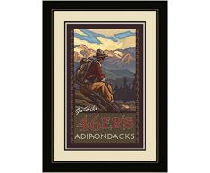 Northwest Art Mall MHM 46ers Adirondack New York Mountain Hiker Man Gerahmtes Wandbild Art von Künstler Paul A. lanquist, 40,6 x 55,9 cm