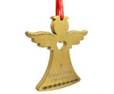 Ganz Woodstock Weihnachtsdekoration, Weihnachtsdekoration, Weihnachtsengel, personalisierbar, goldfarben