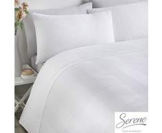 Serene Bettwäsche-Set, 55% Polyester, 45% Baumwolle, Weiß, Doppelbett