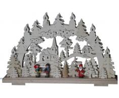 SchwibboLa 3-133 Erzgebirgischer Doppelt Beleuchteter Schwibbogen mit Zertifizierung 3-133, 50 x 30 cm