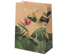 Puckator Miss Pretty London Geschenktüte, Tropisches Paradies, Multi, Height 23cm Width 17cm Depth 9cm