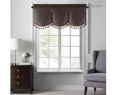 Elrene Home Fashions Colette Verdunkelungsvorhang aus Kunstseide 48 x 21 (Tassel Valance) Schokoladenbraun