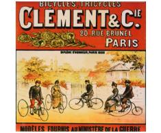 3dRose CST_153399_3 Clement und CIE, Fahrräder, Dreiräder, Paris, Frankreich, Werbeplakat, Keramikfliesen-Untersetzer, 4er-Set