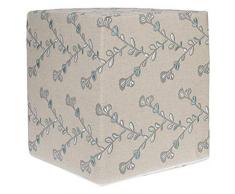 Grouchy Goose Twig Embroidery Print Pouf