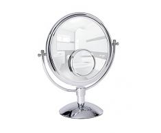 WENKO 22016100 Kosmetikspiegel Grando, Standspiegel, Stahl, 33 x 37 x 17 cm, Chrom