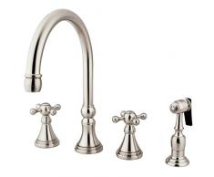 Nuvo Elements of Design Breiter Küchenarmatur mit Messingsprüher, 20,3 cm bis 40,6 cm ES2798KXBS Gouverneur 8-1/4 gebürsteter Nickel