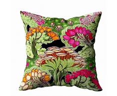 Kissenbezug mit Reißverschluss, 40,6 x 40,6 cm, Art Nouveau Flora und Pflanzen, amerikanisches Mojo, dekorativer Überwurf, Kissenbezug für Zuhause Sofa und Bettwäsche Antik 20X20 Multi 1