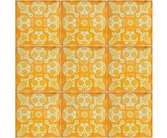 Color y Tradicion C396 mexikanische Fliesen, Handbemalt, Motiv: Hallowen Talavera Day of The Dead Dia de Muertos, 10 x 10 cm, 9 Stück