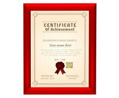 Rot Snap Rahmen 21,6 x 27,9 cm, 2,5 cm schmal Aluminium Profil, Frontlader Schnell Poster wechseln, Wand montiert, Zertifikat Rahmen