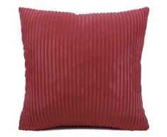 sitiawan Gestreift Cord Dekorativer Überwurf-Kissenbezug Toss Kissenbezüge Superweicher Kissen für Stuhl Sofa Bett 20 X 20 inches Dunkelrot