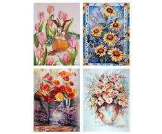 Impact Posters Gallery Sonnenblumen, Tulpen und Wilden Vier 8 x 10 Set Bild Wand Decor Art Print Poster