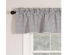 Piper Classics Doylestown Fenstervorhänge und Tischplatte, Blau Landhausstil Check Valance blau