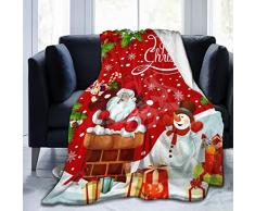 Delerain Fleece-Überwurf, Bunte Wolken, Einhorn, für Wohnzimmer, Schlafzimmer, Sofa, warm, weich, für Kinder, Erwachsene, alle Jahreszeiten, ultraweich Small (40x50) Weihnachten