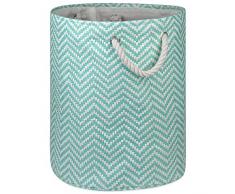 DII, Papierkorb aus geflochtenem Papier Rund Medium Round Aqua
