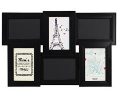 ThisWear Familie Mitglied Kreidetafel Bilderrahmen Schwarz Holz 6 Panel 4 x 6 Foto Rahmen Mom