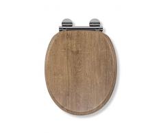 Croydex Flexi-Fix, doppelter Handtuchhaken in Chromfarben, einfach anzubringen, Holz, Teak-Effekt, 45 x 37.8 x 6 cm