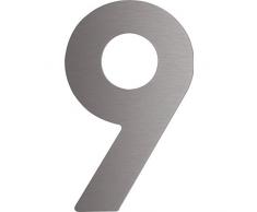 Hausnummer Ziffer 9 | Edelstahl V2A geschliffen | Niro | Höhe: 12 cm | 1 Stück