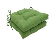 Pillow Perfect Stuhlkissen für drinnen und draußen, groß, 17,5 x 16,5 x 4, Grün
