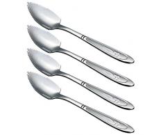 ZICOME Grapefruit Löffel, Edelstahl, 6–2/12,7 cm, 4 Stück Clover Silber