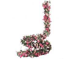 Miracliy 8 x 167 m Blumengirlande, künstliche Rose, zum Aufhängen, Rose, Efeu, Haus, Hotel, Büro, Hochzeit, Party, Garten, Handwerk, Kunst-Dekoration 8pcs Pink