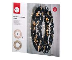 Rayher 62902505 Holz Ornamentkranz Stern, FSC zertifiziert, 35 cm ø, natur, 10-tlg. Fensterkranz, Dekokranz, Holzkranz