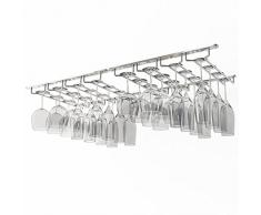Rack und Haken Stielglas Wein Glas Rack unter Schrank Aufbewahrung, Chrom-Finish, Silver, Chrome, Hold 32 Glasses