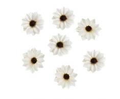 Seidenblumen in Großhandel Rose, künstliche Seide, Gänseblümchen, Wandköpfe, für Zuhause, Hochzeit, Dekoration, DIY Kranz, Accessoires, Basteln, Kunstblume 5 cm, 80 Stück weiß