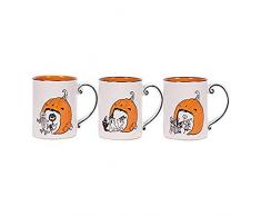 Blue Sky Keramik 7972 Halloween Jack O Laterne Tassen, Keramik, multicolor