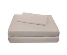 SUN WASHED Sonnenwaschbar, 100% Baumwolle, 170 g/m², Flanell, superweich, warm und flauschig, 4-teiliges Bettwäsche, bis zu 40,6 cm Tiefe Tasche. Queen Silber