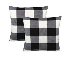 VAKADO Kissenbezug, tropischer Flamingo, dekorative Blätter, 45,7 x 45,7 cm, Raumdekoration für Terrasse, Couch Sofa, Stuhl, Bettwäsche 2 Pieces, 20x20 Plaids-schwarz & weiß