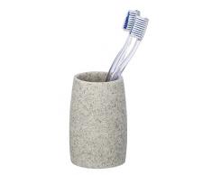 Wenko 23215100 Goa Hellgrau Zahnputzbecher-/ Zahnbürstenhalter, für Zahnbürste und Zahnpasta, Hellgrau