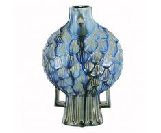 Benzara BM165693 Keramikvase, kunstvoll gestaltet, Blau