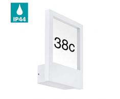 EGLO LED Außen-Wandlampe Monteros, 1 flammige Außenleuchte, Wandleuchte aus Alu und Glas, satiniert, IP44, weiß