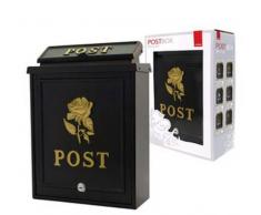 De Vielle Gold Rose Diecast Post Box Briefkasten, Schwarz