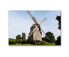 Premium Textil-Leinwand 90 x 60 cm Quer-Format Bockwindmühle, Windmühle, Wehe | Wandbild, HD-Bild auf Keilrahmen, Fertigbild auf hochwertigem Vlies, Leinwanddruck von Barbara Boensch