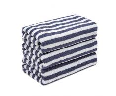 sense gnosis Premium Handtücher aus 100% Baumwolle, sehr weich, saugfähig, Mehrfarbig, 33 x 74 cm (grau, blau, braun) blau