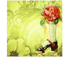 3dRose ct_102680_2 Vintage Viktorianischer Steampunk Roller Skate Boot mit roter Rose Uhr Hintergrund Keramikfliesen, 15,2 cm