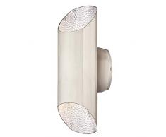 63489 Außen-Wandleuchte, dimmbares LED-Licht nach oben und unten, Ausführung in gebürstetem Nickel