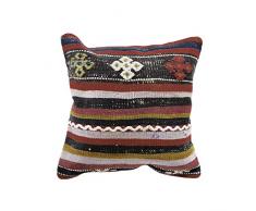 Einzigartige handgefertigt Bezug Kelim Kopfkissen mehrere Designs 100% gewebte Türkei Authentic Boho Home Deco Kissen Colorful Fall versteckter Reißverschluss 16 × 40,6 cm/40 × 40 cm, Alma, 16x16 inches / 40×40 cm aprox