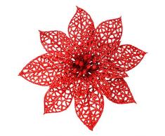 Supla Weihnachtsstern mit Glitzer, 24 Stück rot