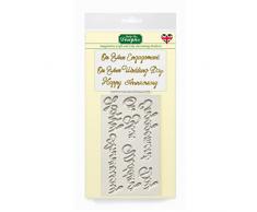 Word Perfect Hochzeitsset Silikonform für Kuchendekoration, zum Basteln, für Cupcakes, Süßigkeiten, Karten und Ton, lebensmittelecht, hergestellt in Großbritannien