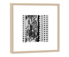 COGNOSCO RH-27-B100 Fotografie im Holzrahmen: Zoo Fotodruck-Format 27 x 27 cm-Rahmenfarbe beige-Hochwertiges Wandbild, Geschenkidee oder Souvenir aus Leipzig, Holz, Schwarz-Weiß, Rahmen
