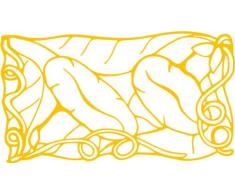 INDIGOS/Wandaufkleber-e182 hübsche Trompetenblume 160x89 cm- Gold, Vinyl, 160 x 89 x 1 cm