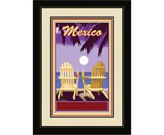 Northwest Art Mall jk-4129 mfgdm acpc Me X ICO Adirondack Stühle Palmen Corona gerahmtes Wandbild Art von Künstler Joanne Kollman, 33 x 40,6 cm